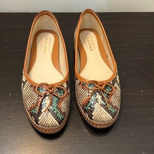 Cole Haan cloud feel snakeskin flats